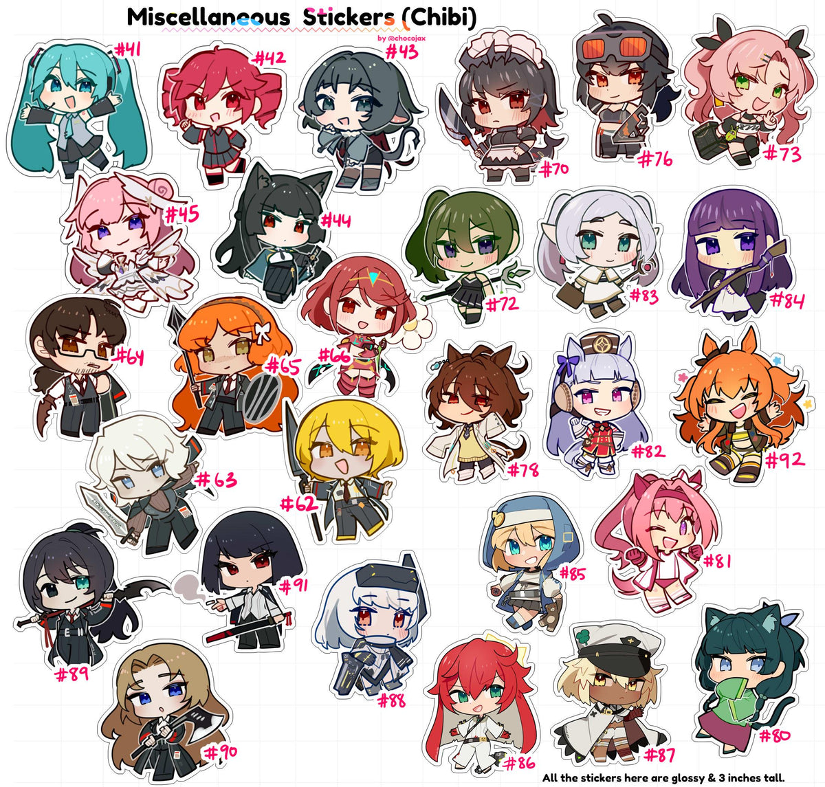 Anime/Video Game Stickers - Fire Emblem, ZZZ, etc.