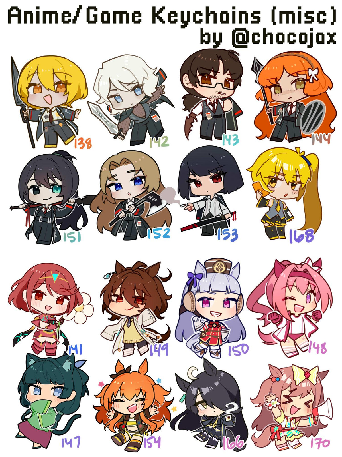 Anime/Game Keychains: Frieren, HSR, Fire Emblem, Nikke, ZZZ, etc