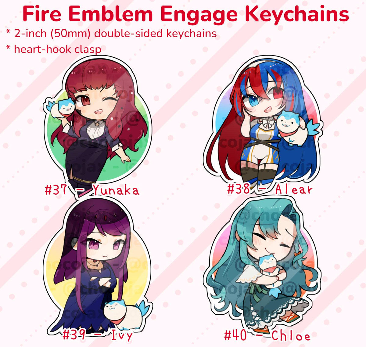 Anime/Game Keychains: Frieren, HSR, Fire Emblem, Nikke, ZZZ, etc