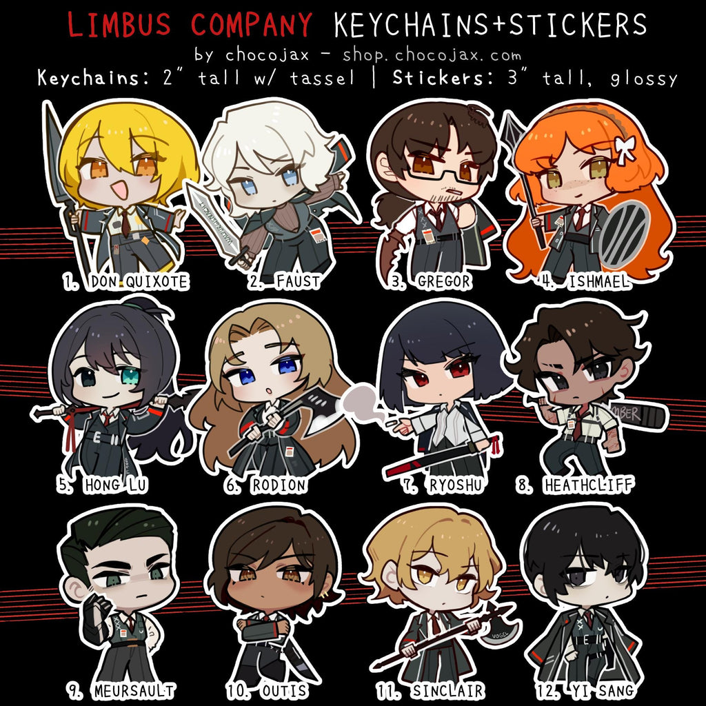 Limbus Company Keychains Charms & Stickers